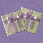 Vintager Misty Green Antique Damask Alles unterweg Geschenkpapier