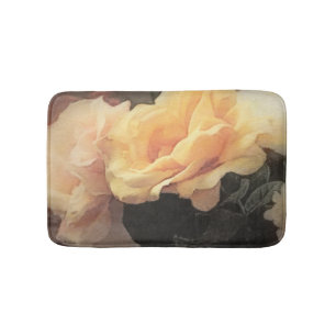 Vintager mit Blumenhintergrund der Kunst in den Badematte