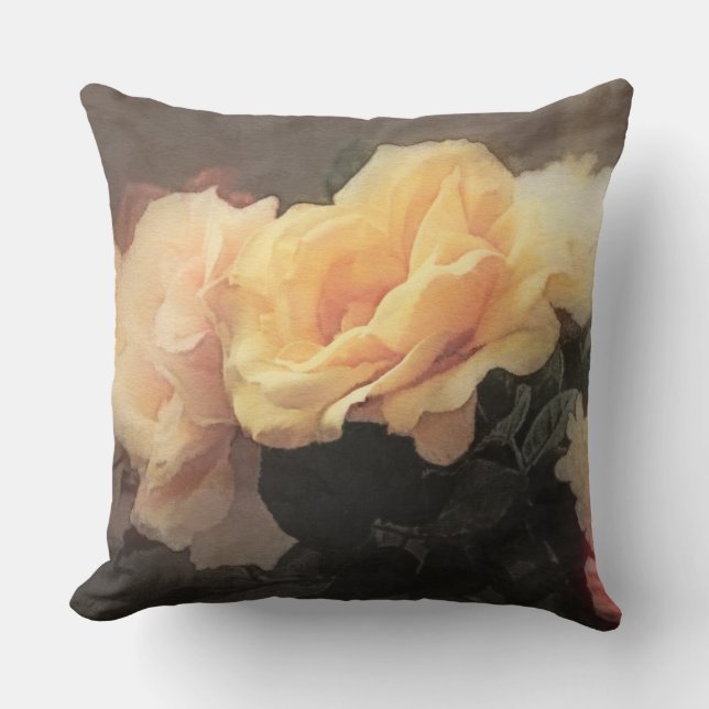 Vintager mit Blumenhintergrund der Kunst in den Kissen (Vorderseite)