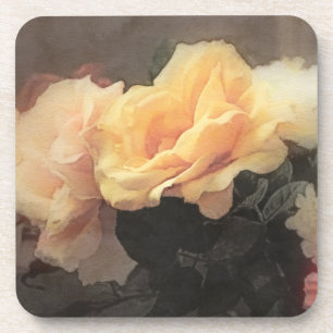 Vintager mit Blumenhintergrund der Kunst in den Untersetzer