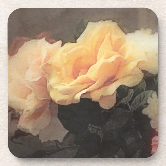 Vintager mit Blumenhintergrund der Kunst in den Untersetzer (Vorderseite)
