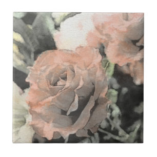 Vintager mit Blumenhintergrund der Kunst mit Fliese