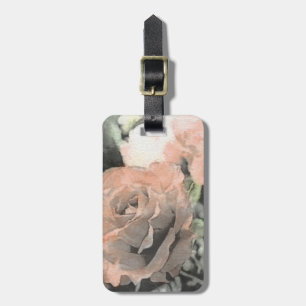 Vintager mit Blumenhintergrund der Kunst mit Gepäckanhänger