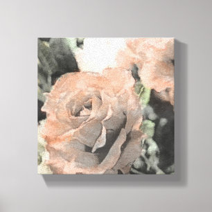 Vintager mit Blumenhintergrund der Kunst mit Leinwanddruck