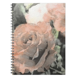Vintager mit Blumenhintergrund der Kunst mit Notizblock