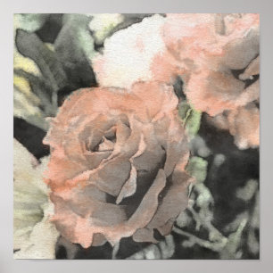 Vintager mit Blumenhintergrund der Kunst mit Poster