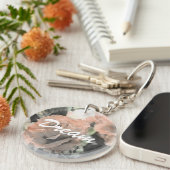 Vintager mit Blumenhintergrund der Kunst mit Schlüsselanhänger (Vorderseite rechts)