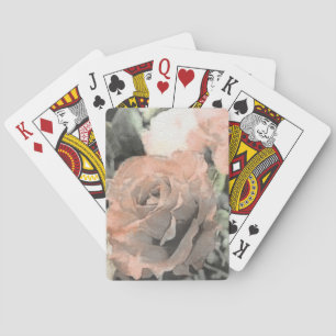Vintager mit Blumenhintergrund der Kunst mit Spielkarten