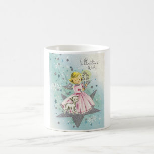 Vintager Mitte- des Jahrhundertsweihnachtsengel Kaffeetasse