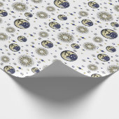 Vintager Mittelalter Mond, Sonne und Sterne Geschenkpapier (Ecke)