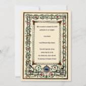 Vintager "mittelalterlicher" beleuchteter Abschlus Einladung (Rückseite)