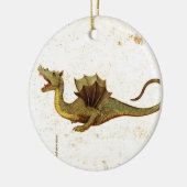 Vintager mittelalterlicher Drache-Entwurf Keramikornament (Links)