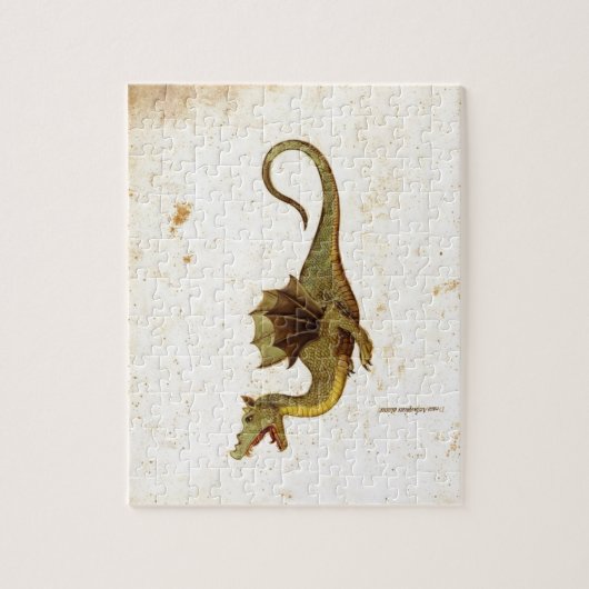 Vintager mittelalterlicher Drache-Entwurf Puzzle (Vertikal)