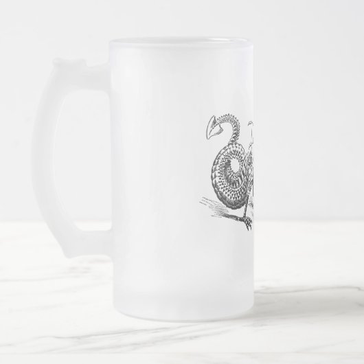 Vintager mittelalterlicher Drache Mattglas Bierglas (Links)