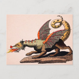 Vintager mittelalterlicher Drache Postkarte