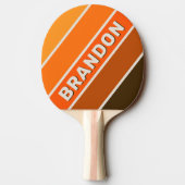 Vintager Mitternachtssonne fett gestreift mit Name Tischtennis Schläger (Rückseite)
