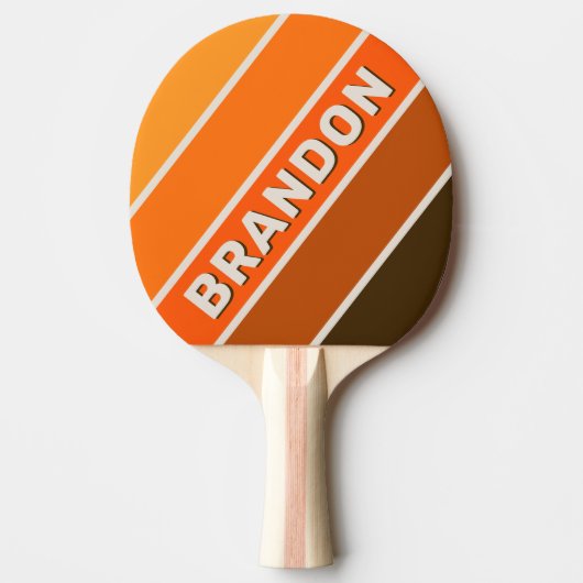 Vintager Mitternachtssonne fett gestreift mit Name Tischtennis Schläger (Vorderseite)