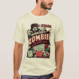 Vintager "Mitternachtszombie-Fest-" T - Shirt