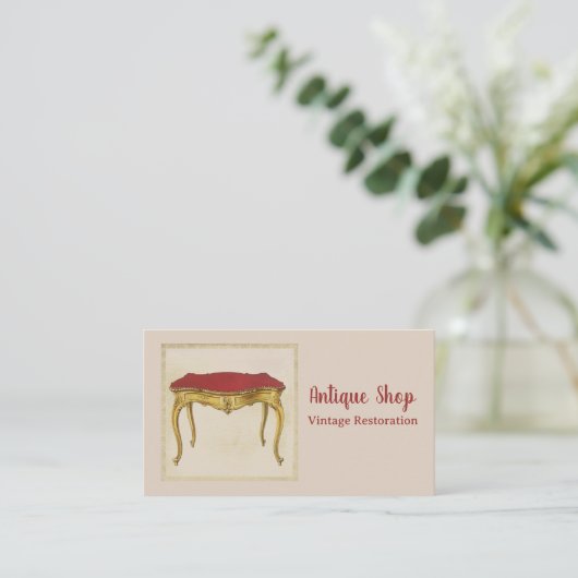Vintager Möbelladen Visitenkarte (Stehend Vorderseite)