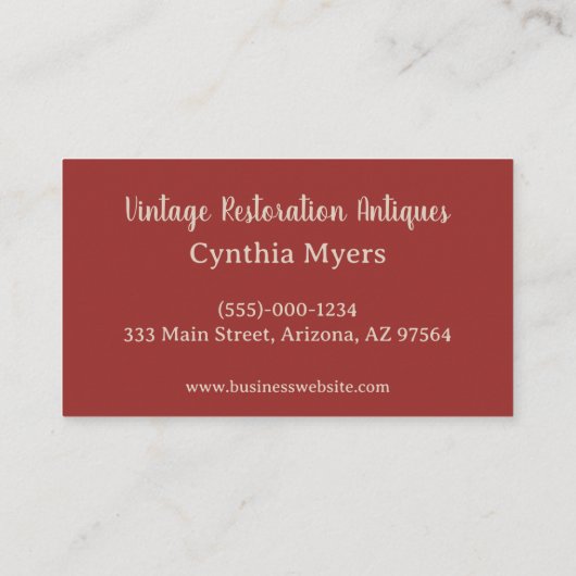 Vintager Möbelladen Visitenkarte (Rückseite)