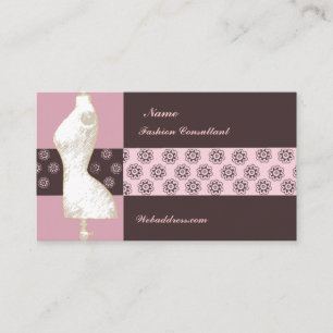 Vintager Mode-Entwurfs-Mannequin-mit Blumenberater Visitenkarte