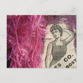 Vintager Mode-Rosa Postkarte (Vorderseite)