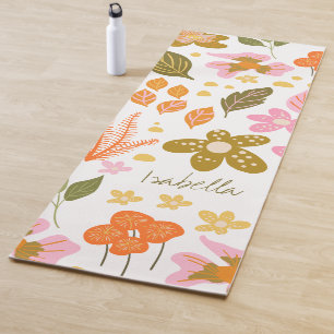 Vintager, moderner Botanischer Frühling Yogamatte