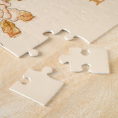 Vintager, moderner Hirschrei Rustikaler Blume Puzzle (Seite)