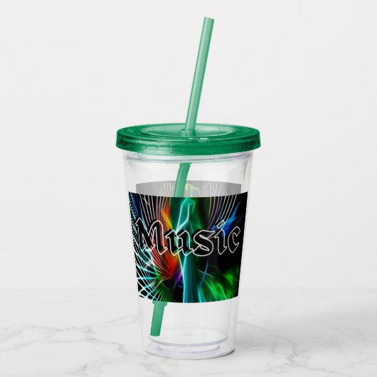 Vintager moderner Musik Acryltrinkbecher (Rückseite)
