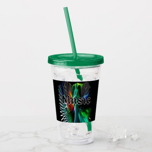 Vintager moderner Musik Acryltrinkbecher (Vorderseite Ice)