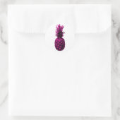 Vintager, moderner tropischer Ananas Runder Aufkleber (Tasche)