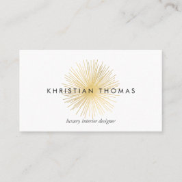 Vintager Modernist Luxe Gold Sputnik Designer Visitenkarte