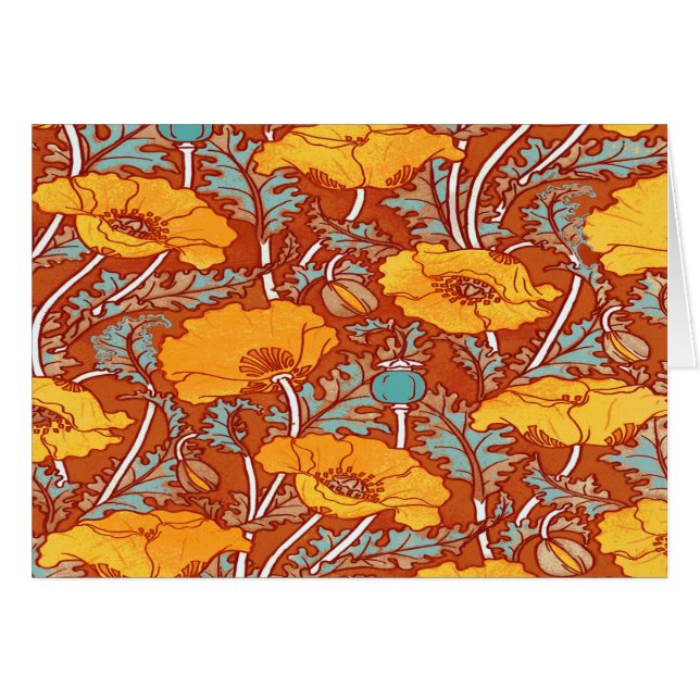 Vintager Mohn ~ Karte (Vorderseite (Horizontal))