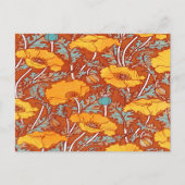 Vintager Mohn ~ Postkarte (Vorderseite)