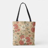 Vintager Mohn und daisy Blume nahtloser Gartenkrug Tasche (Rückseite)