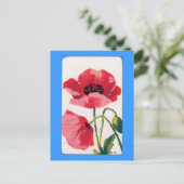 Vintager Mohndruck Postkarte (Stehend Vorderseite)