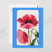 Vintager Mohndruck Postkarte (Vorne/Hinten)