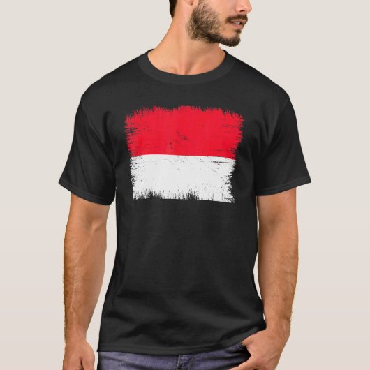 Vintager Monaco Flag Monaco Unabhängigkeitstag T-Shirt (Vorderseite)