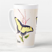 Vintager Monarch Butterfly Personalisierter Name Milchtasse (Linke Ecke)