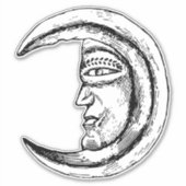 Vintager Mond Aufkleber (Vorderseite)