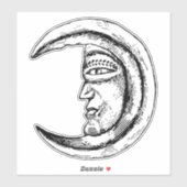 Vintager Mond Aufkleber (Blatt)