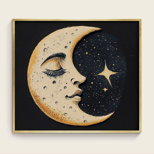 Vintager Mond - Schlafmond - Dunkelblau Poster