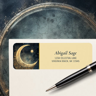 Vintager Mond, Sonne, Sterne - Weltraumadresse