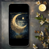 Vintager Mond, Sonne und Sterne Einladung