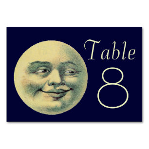 Vintager Mond Tischnummer
