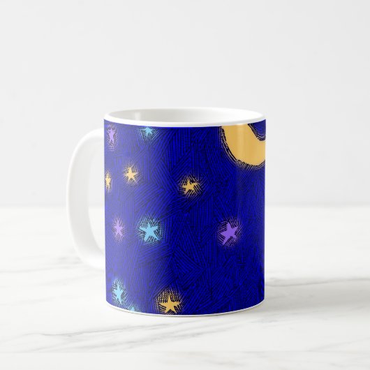 Vintager Mond und Sterne Ätzende Tasse (Vorderseite Links)