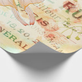 Vintager Mondmond und Rose Ephemera Geschenkpapier (Ecke)