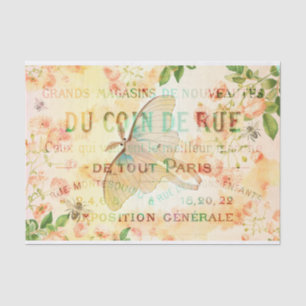 Vintager Mondmond und Rose Ephemera Seidenpapier