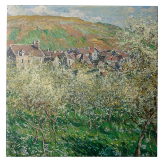 Vintager Monet 1879 Blütenpflanzenbaum Fliese (Vorderseite)