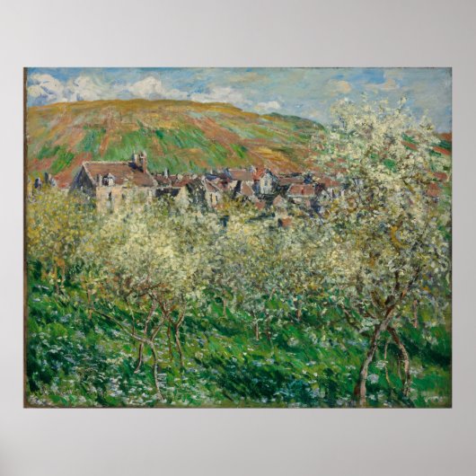 Vintager Monet 1879 Blütenpflanzenbaum Poster (Vorne)